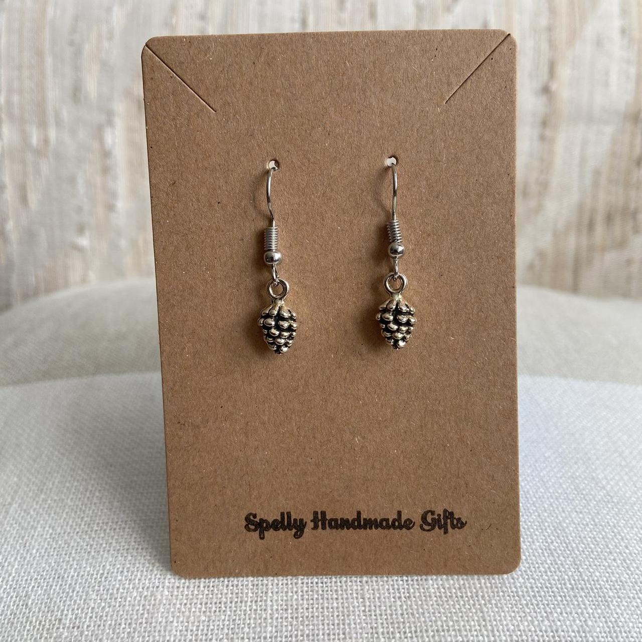 Silver Pinecone Dangle Earrings Also Comes In - Image 6