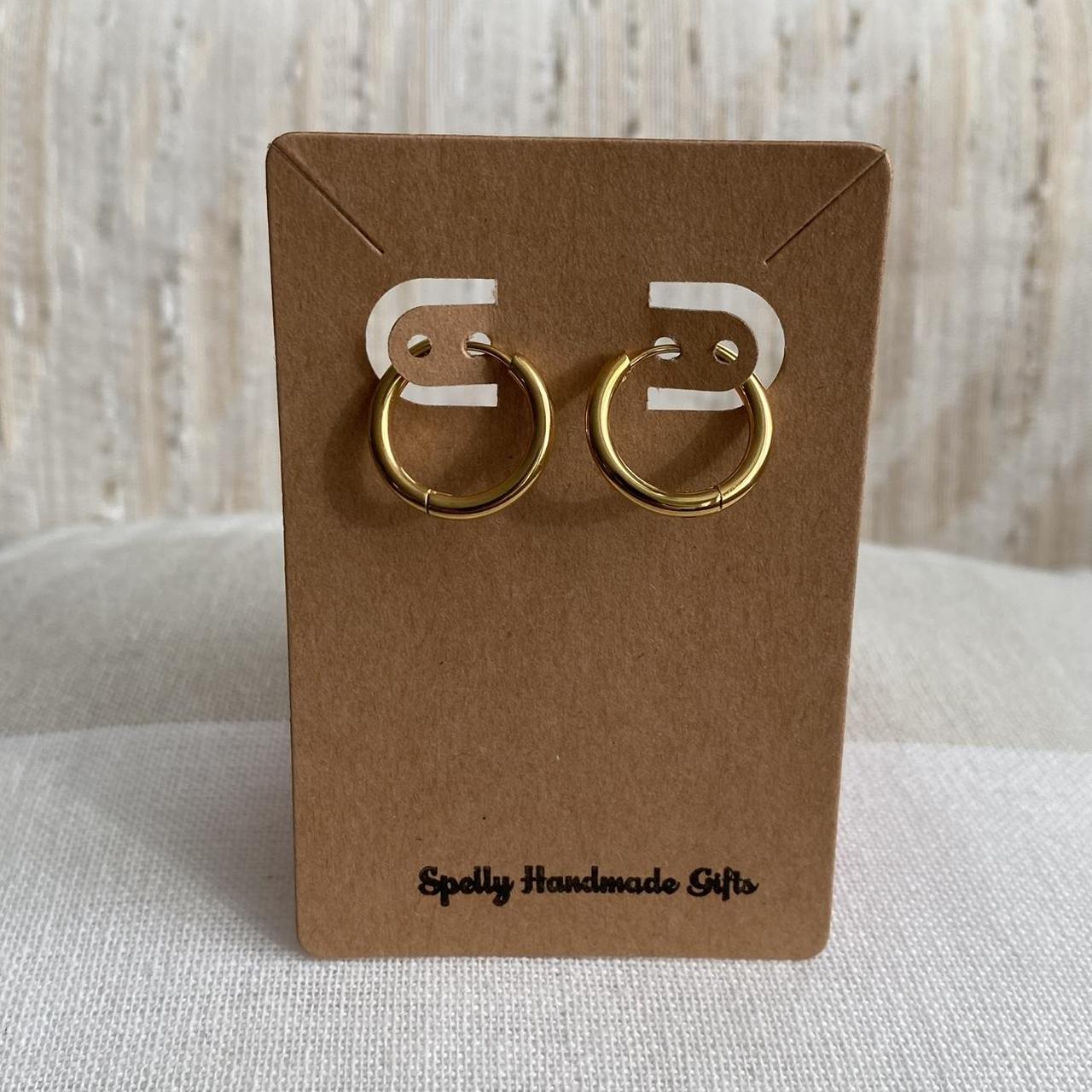 Medium Size Gold Hoop Earrings Also Available In - Image 5