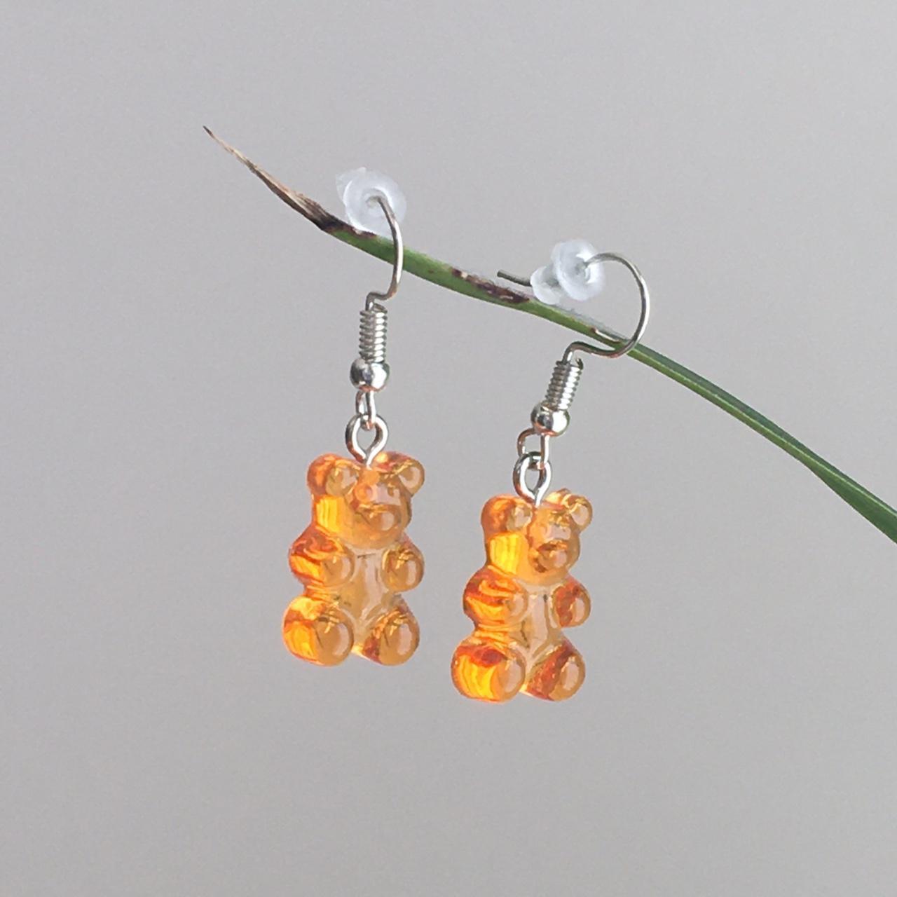 Cute Hand Made Resin Translucent Orange Gummy Bear
