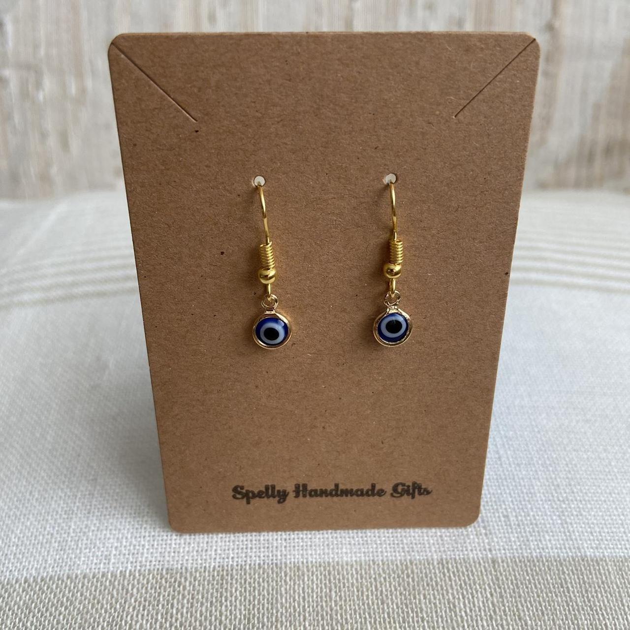 Gold Evil Eye Of Protection Dangle Earrings Also - Image 5