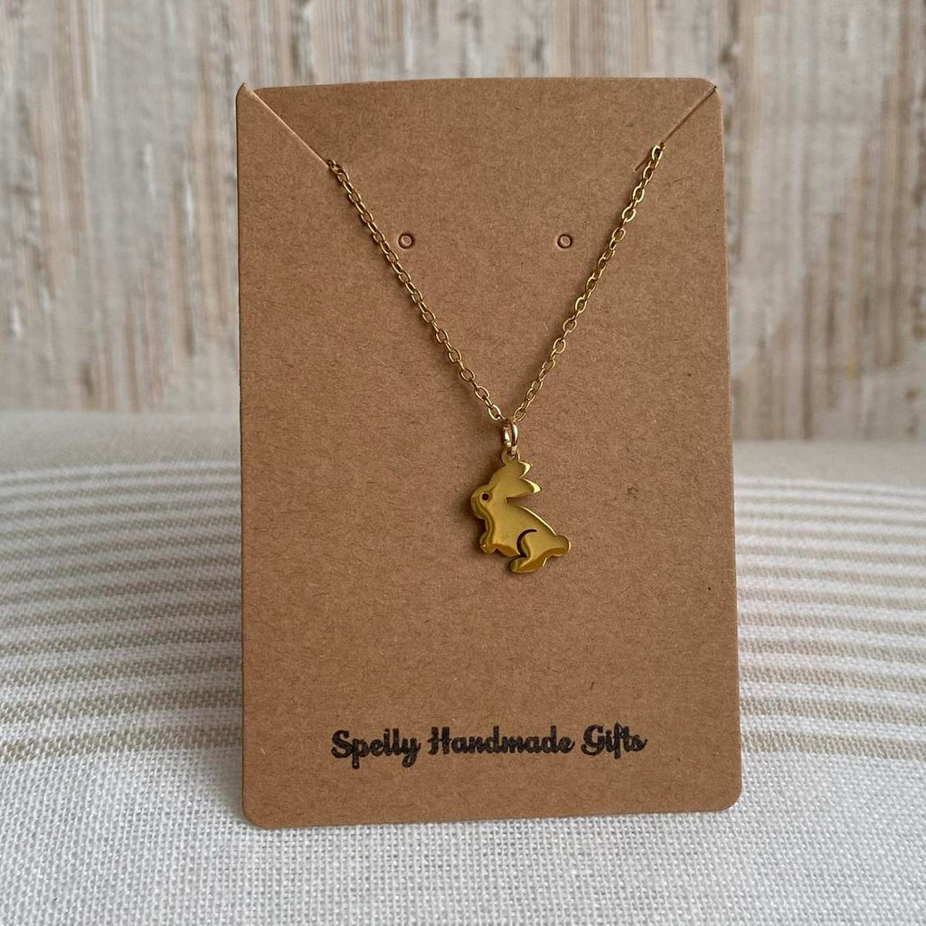 Petite Gold Bunny Rabbit Pendant Chain Necklace 18 - Image 6