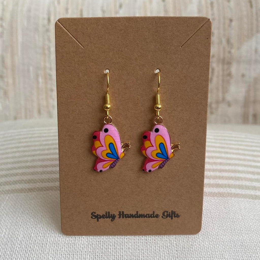 Pink Blue Yellow Red Butterfly Enamel Dangle - Image 4