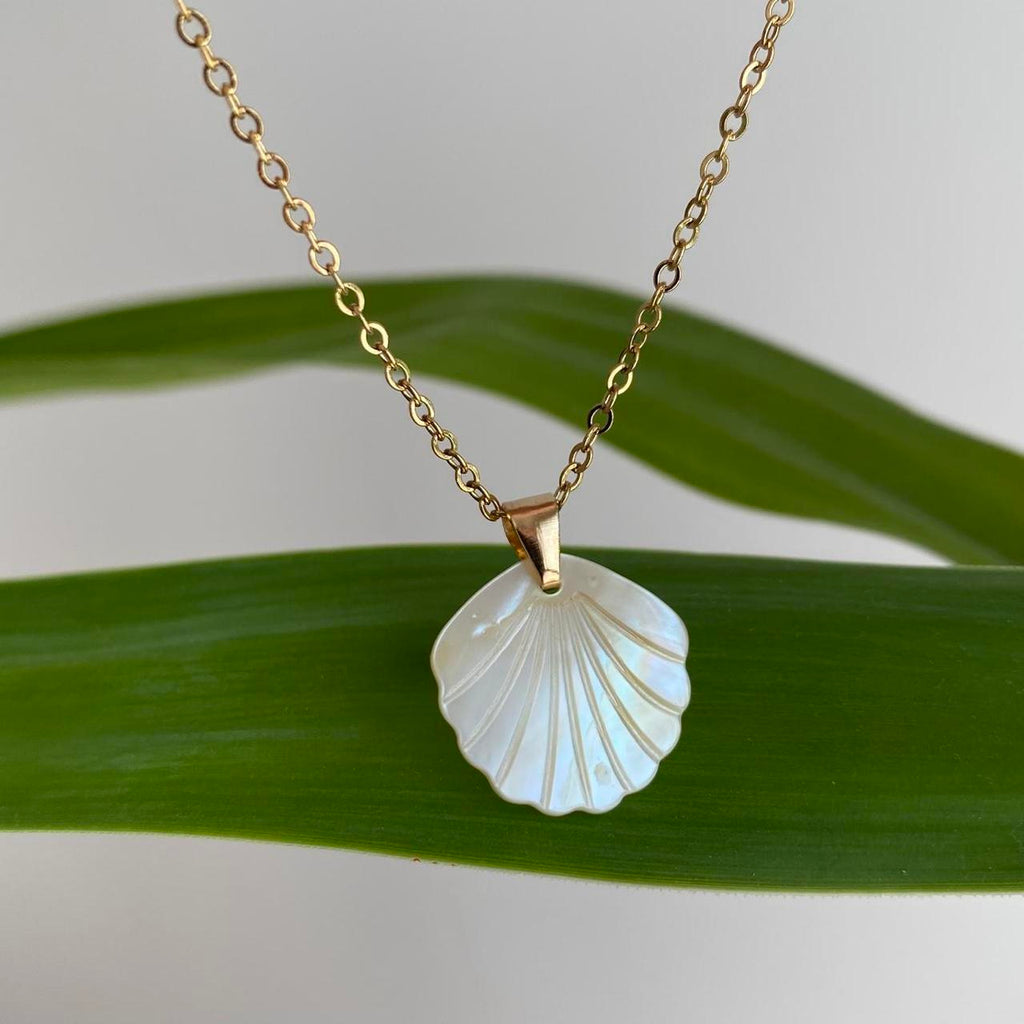 Genuine Shell Pendant Chain Necklace With Gold - Image 8