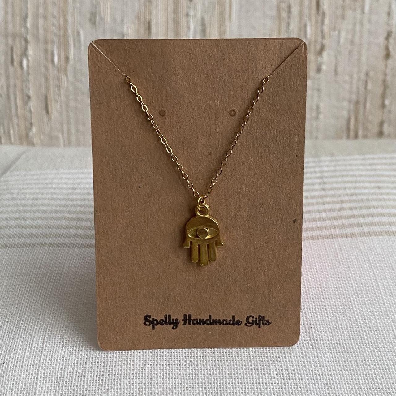 Gold Hamsa Hand Of Protection Pendant Chain - Image 4