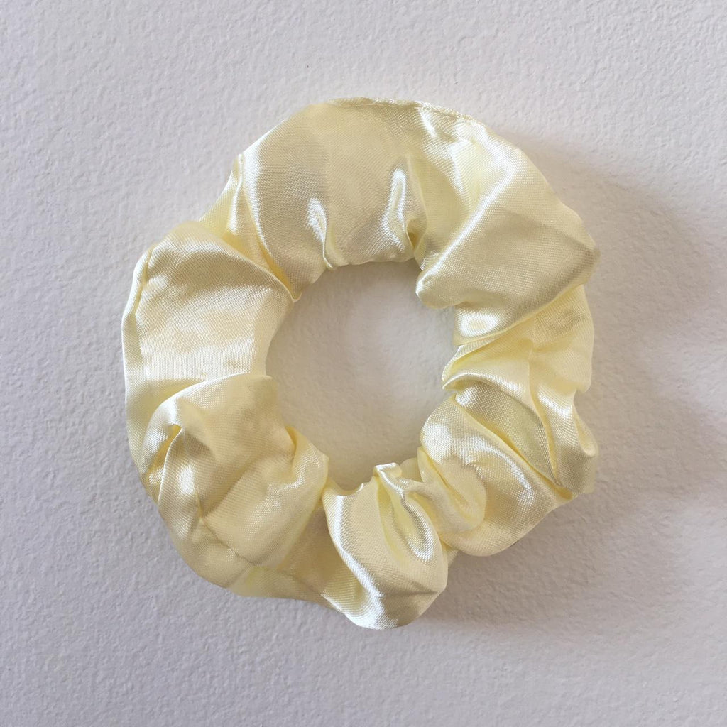 Cream Yellow White Satin Scrunchie Instant Buy
