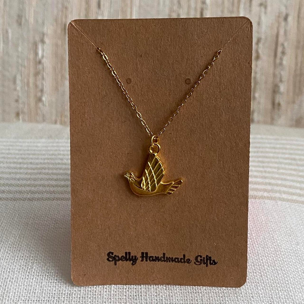 Gold Flying Bird Pendant Chain Necklace 18 Karat - Image 4