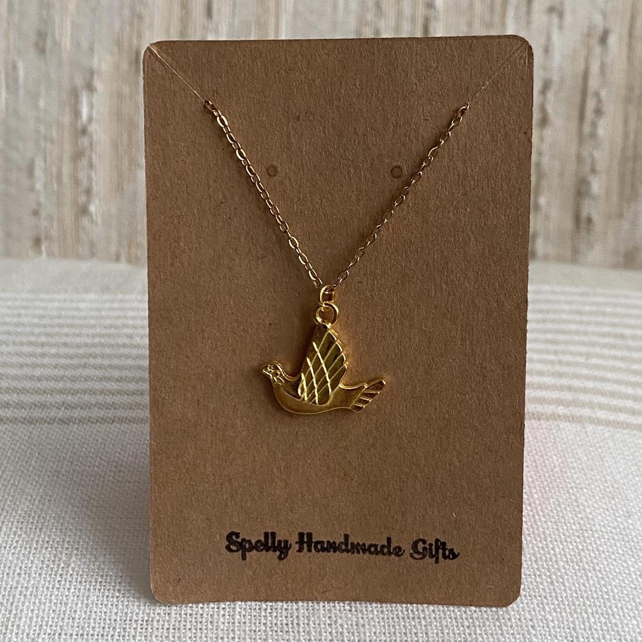 Gold Flying Bird Pendant Chain Necklace 18 Karat - Image 4