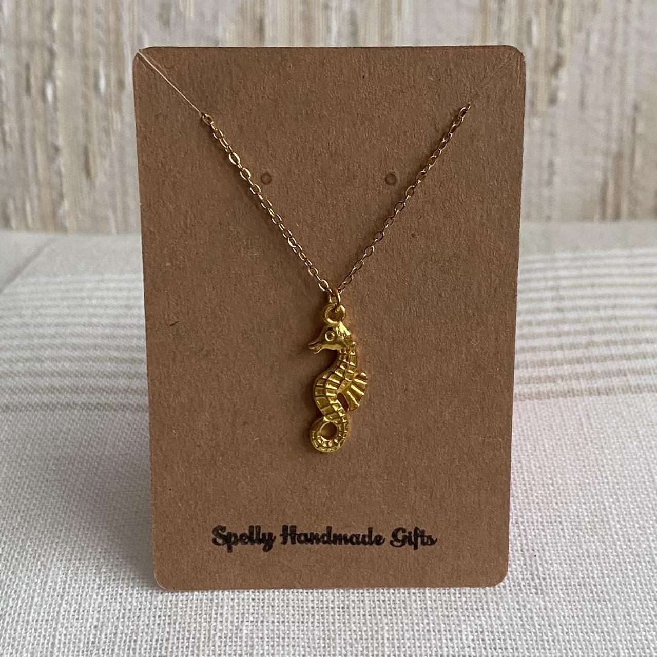 Gold Seahorse Pendant Chain Necklace 18 Karat - Image 4