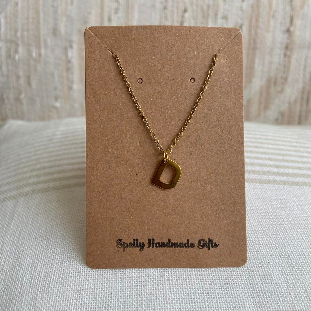 Gold Letter D Initial Pendant Chain Necklace 18 - Image 3