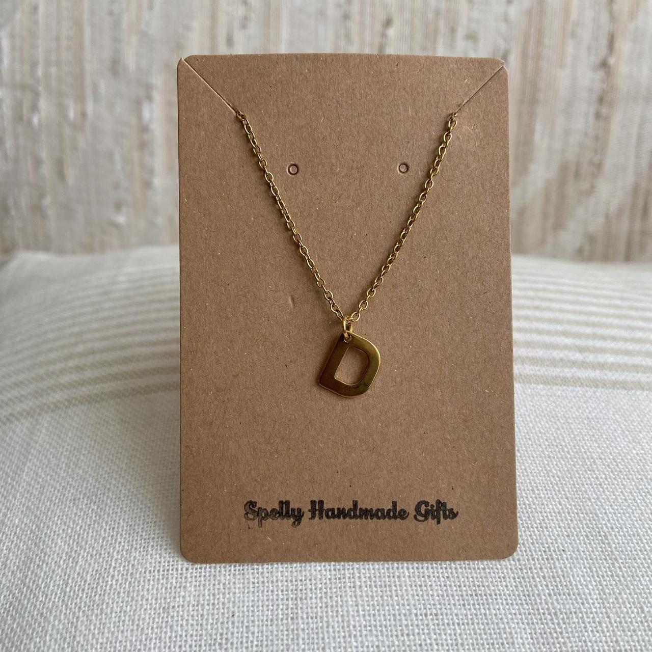 Gold Letter D Initial Pendant Chain Necklace 18 - Image 3