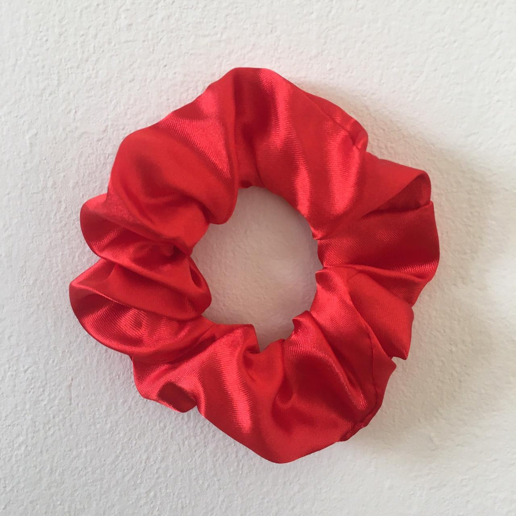 Flaming Fire Red Satin Scrunchie Instant Buy