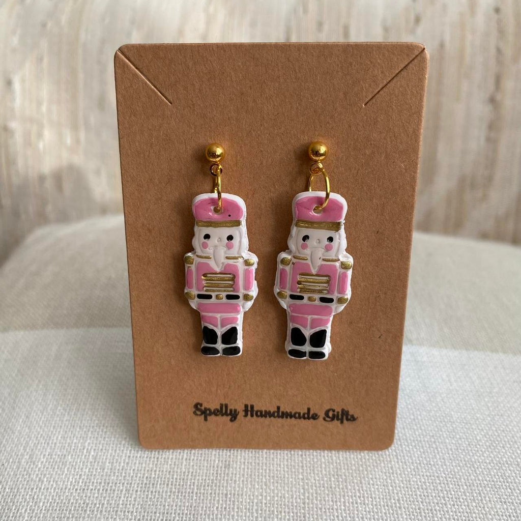 Made To Order Pink Nutcracker Polymer Clay Dangle - Image 2